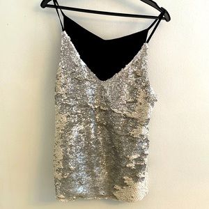 Two tone sequin top